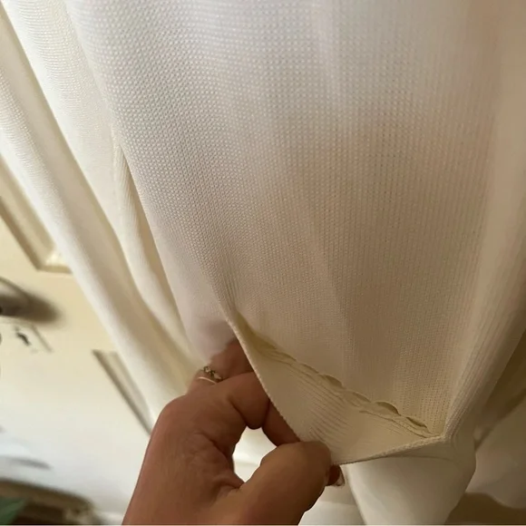 Akris Punto cream white accordion pleat cardigan sweater - Picture 5 of 6